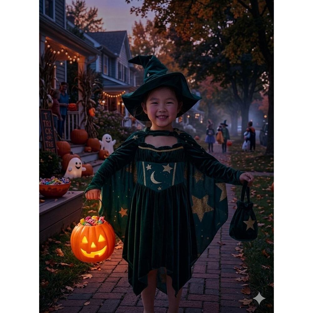 NWT❤️3 peices set Halloween Witch Costume sz6/6X